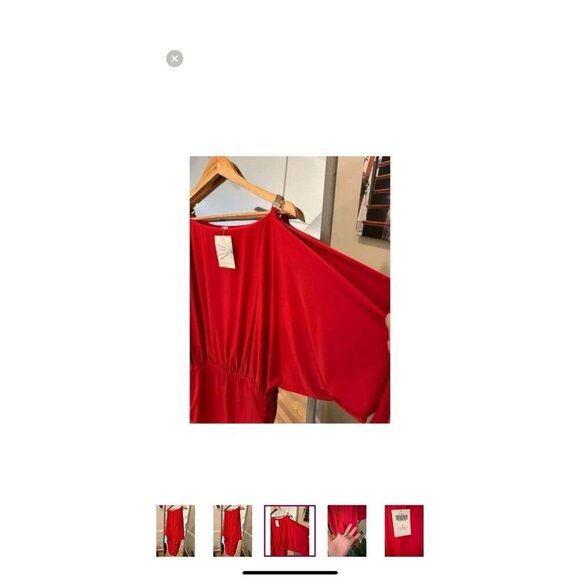 Boston Proper Dress NWT Heartthrob Red Mini Shoulder Cut Out Size Small - Picture 5 of 9